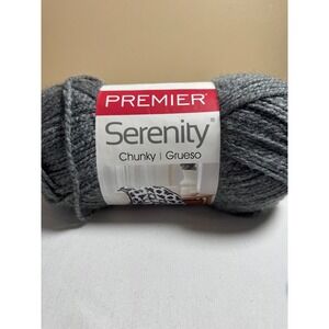 Premier Serenity Chunky Yarn Smoke Grey 1061-07 Bulky 5 Acrylic 328 Yards 300g